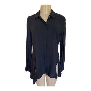 Dear John‎ Women Black Long Sleeve Button-Down Shirt XS